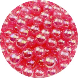 100pcs Acrylic Round Beads 12mm AB Colors Craft Beads Round Spacer Beads with Holes for Earring Bracelet Necklace Key Chains Jewelry Making(Dark Pink AB)
