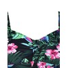 Hilor Women's 50's Retro Ruched Swimwear Tankini Tops with Ruffle