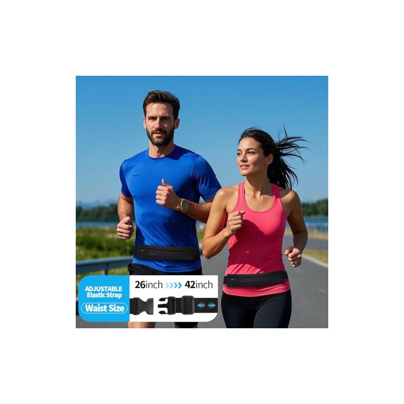 USHAKE - Cinturón delgado para correr para mujeres y hombres,
