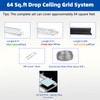 EMAYUU 64 SQ FT White Galvanized drop ceiling grid kit