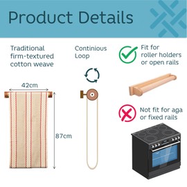 aztex Traditional 100% Cotton Roller Towels - Blue Stripe