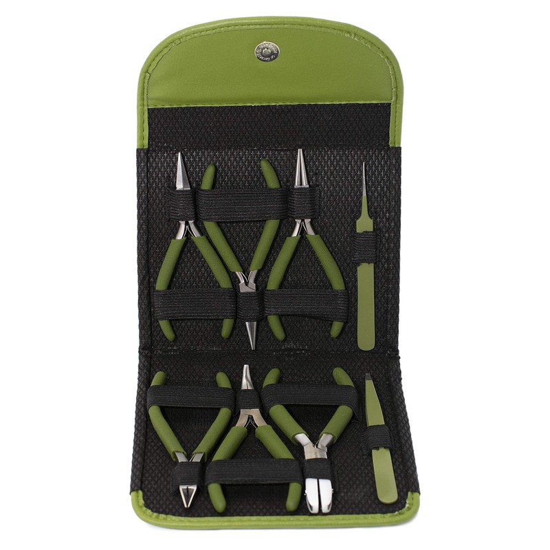 BEADSMITH 8 FASHION- OLIVE COLOR TOOL SET FOR MAKING JEWELRY