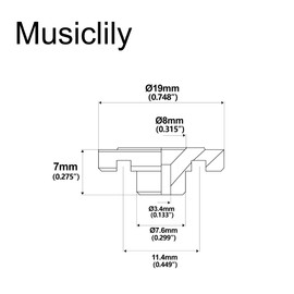 Musiclily Pro Steel Vintage Round Bass String Guide Retainer Tree for Precision/Jazz Bass Electric Bass, Black
