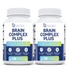 Paquete de 2 suplementos cerebrales para memoria y concentración, nootrópicos con bacopa, melena de león, Alpha GPC, claridad mental y apoyo cognitivo, vitamina B6 y B12, 240 cápsulas (120/botella)