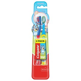 Colgate Kids Bluey Toothbrush 3-5 Years, Children’s Toothbrush x2, Small Brush Head for Easy Access, Extra Soft Bristles for Gentle Cleaning, Rounded Handle for Comfortable Grip