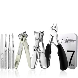 Nail Clippers for Thick Nails, Heavy Duty Toenail Clippers for Seniors Large Wide Jaw Opening and 360° Rotating Nail Clippers (Black)