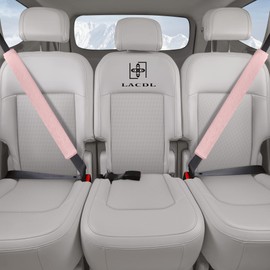 LACDL Extra Long Seatbelt Covers Super Soft Furry for Adults Kids Women & Men, Thick Plush Full Car Seat Belt Strap Cushion, Fluffy Shoulder Pad Protector, Auto Interior Accessories, 1pc, Pink, 39.5in