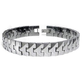 Tungsten Carbide 10MM Men's Link Bracelet Sz 7"