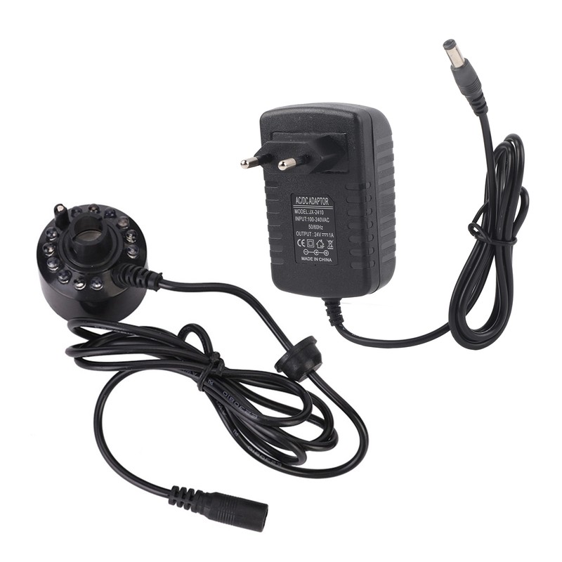 Black Aquarium 12 LED Light Ultrasonic Mist Maker Atomizer Water