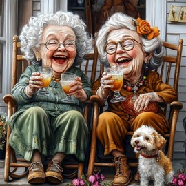 MAXBYE Cheers to Best Friends & Grandma Diamond Painting Kits for Adults, 5D Full Diamond Art Set for Adults Beginner, DIY Gem Painting Set for Room Decoration Bedroom Decoration Gift 12x12 in