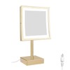 DOWRY Tabletop LED Lighted 5X Magnifying Makeup Mirror Square with