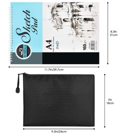 BROTOU Drawing Sketching Pencils Set, 28 Packs Art Kit with Sketch Book Draw Pencils Dual Ended Colored Pencil Eraser Sharpener Pencil Case for Kids Adults and Art Beginners