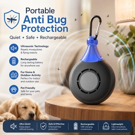 Portable Ultrasonic Pest Repeller for Outdoor Use – Rechargeable Bug Deterrent for Pets, Travel & Camping