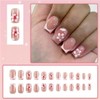 GGUFAY 24PCS Kleine Quadratische Press On Nails Fingernägel, Kreative Blühende