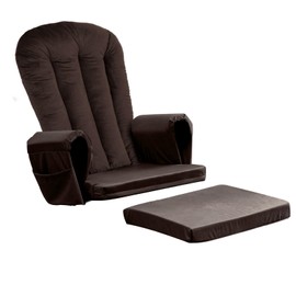 5PCS Soft Velvet Glider Rocker Replacement Cushions with Storage Side Pockets, Thickened & Supportive Glider Chair Cushions with Ottoman Cushion for Indoor Nursery Glider Rocking Chair, Brown