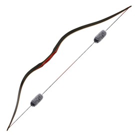 Archery 60'' Longbow Outdoor Hunting Recurve Bow and Arrow One Piece Traditional Wood Hunting Bow Right/Left Handed 30LBS with String Silencer