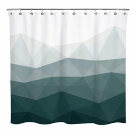 Sunlit Designer Shower Curtain, Popular Shower Curtain, Ombre Dark Green Fabric Shower Curtains for Bathroom Decor, Contemporary Bathroom Curtains, Dark Green