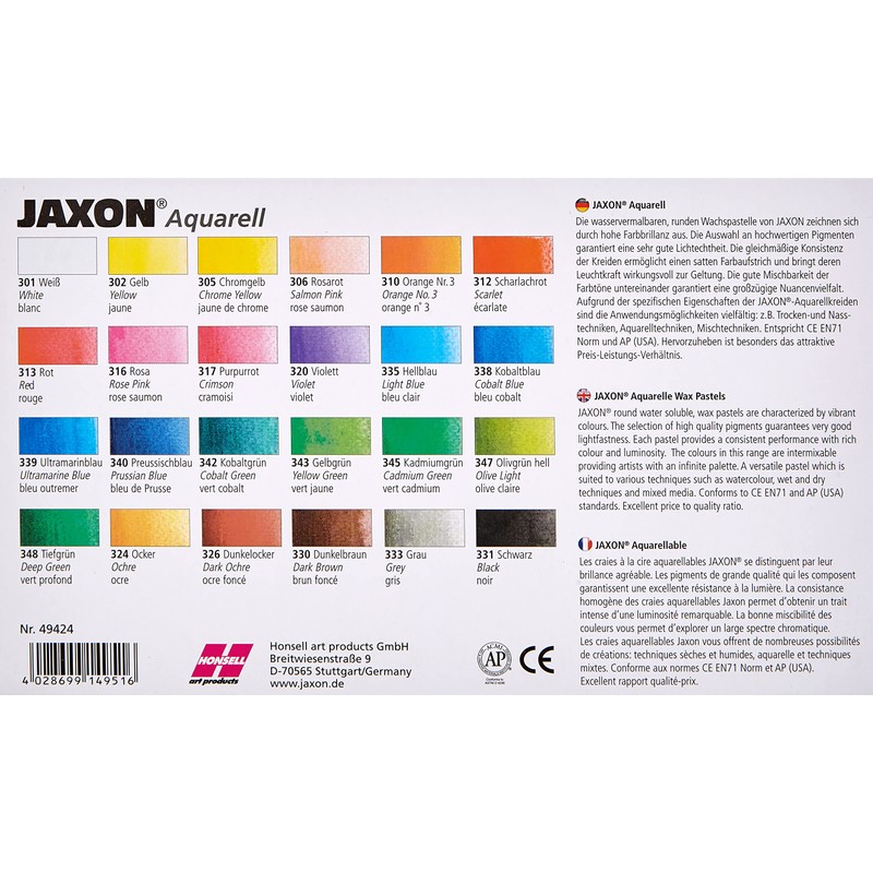 Jaxon 49436 Watercolour Wax Pastels Set Of 24