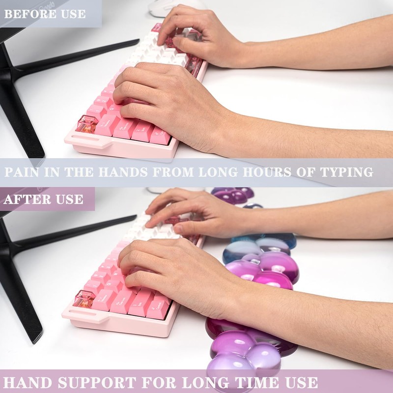 Ergonomic Cloud Silicone Gel Keyboard and Mouse Wrist Rest Set