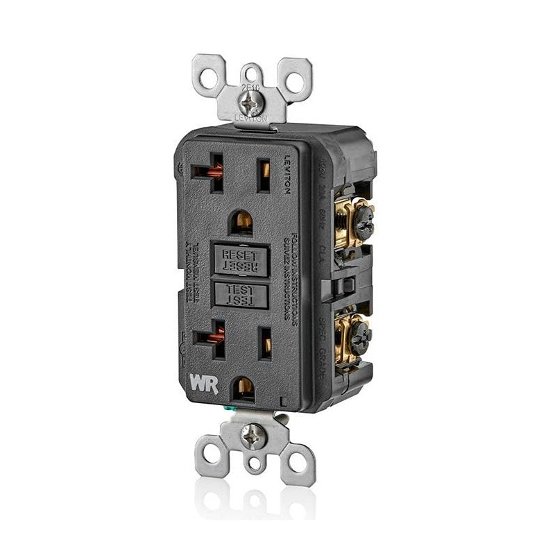 Leviton GFCI Weather-Resistant Outlet, 20 Amp, Self Test, Non Tamper-Resistant