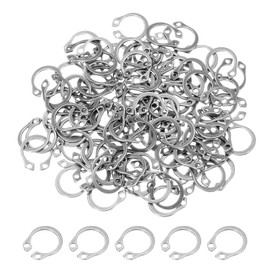 PATIKIL 13.5mm OD External Retaining Rings, 100 Pcs C-Clip Retaining Shaft Snap Rings 304 Stainless Steel External Circlip for Automobile Valve Equipment Bearings