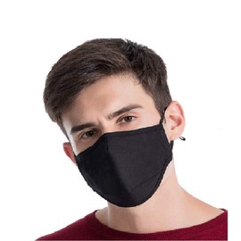 Komonee 4 Ply Winter Washable Reusable Black Face Mask Dustproof Cloth Mouth Cover Covering For Men Women Outdoors Cycling Ski Protection