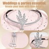 1920s Flapper Headband Silver Rhinestone Leaf Headpiece with Pearl Tassel