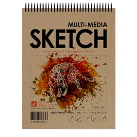 Design Ideation Multi-Media Sketch Book. Spiral Bound, Heavy Paper Sketchbook for Pencil, Ink, Marker, Charcoal and Watercolor Paints. Great for Art, Design and Education. (8.5" x 11")