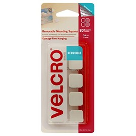 VELCRO Brand Removable Mounting Squares, 3/4 Inch, White, Pack of 80