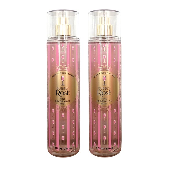 Bath and Body Works Bubbly Rose Fine Fragrance Body Mist Gift Set - Value Pack Lot of 2 (Bubbly Rose)