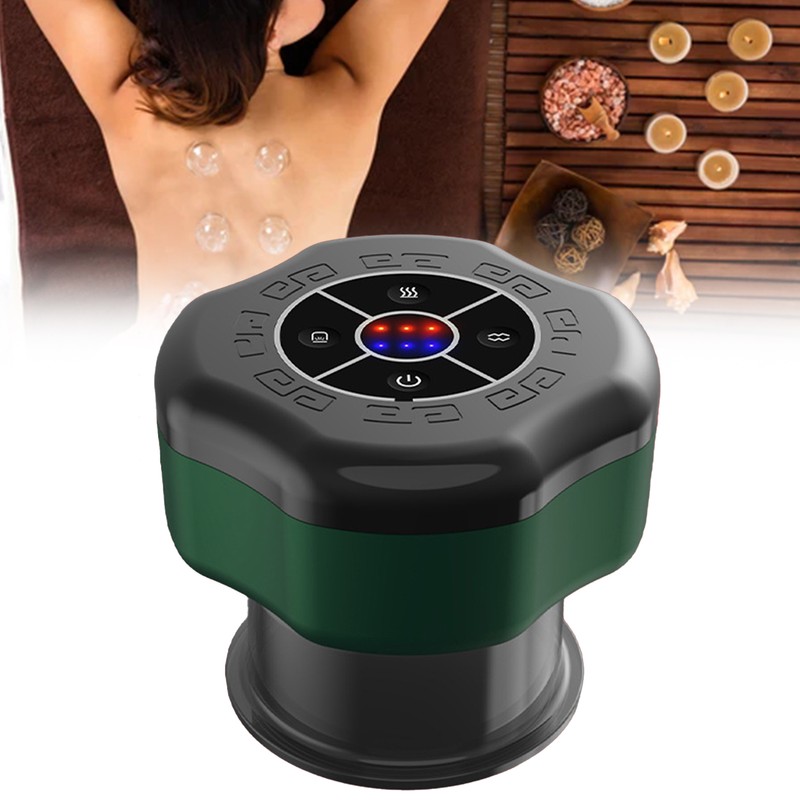 Electric Cupping Massager 6 Gears Suction Dredging Meridians Hot Compress