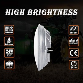 CUCNEXT 2PCS Par36 LED Work Light 5000K Bulb Compatible with Tractor John-DeereCase-IH Ford New-Hollan 70239804 (Hi-Lo Beam)