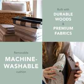 ROSSIE HOME Bamboo Bed Tray Lap Desk with Detachable Cushion, Serving Tray - Java - Fits up to 15.6 Inch Laptops - Style No. 76102