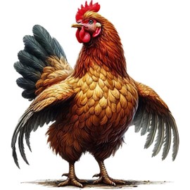 x4 Chicken Vinyl Stickers, Vibrant Blackout Waterproof Decals, Multi Purpose 1@ 20cm Tall Ideal for Toilets, car, Wall or Laptop. 3@ 7cm Tall Ideal for Phone, Cups & Mugs (Chicken, 200mix)