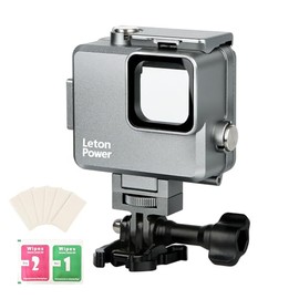 LetonPower Aluminum Alloy Waterproof Diving Housing for GoPro Hero 4K - 263FT/80M Underwater Case with Mount, Protective Dive Case Shell Compatible for Hero 4K 2024 Action Camera Accessories Kit
