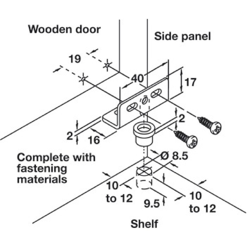 Black Simplex Concealed Hinges, pair