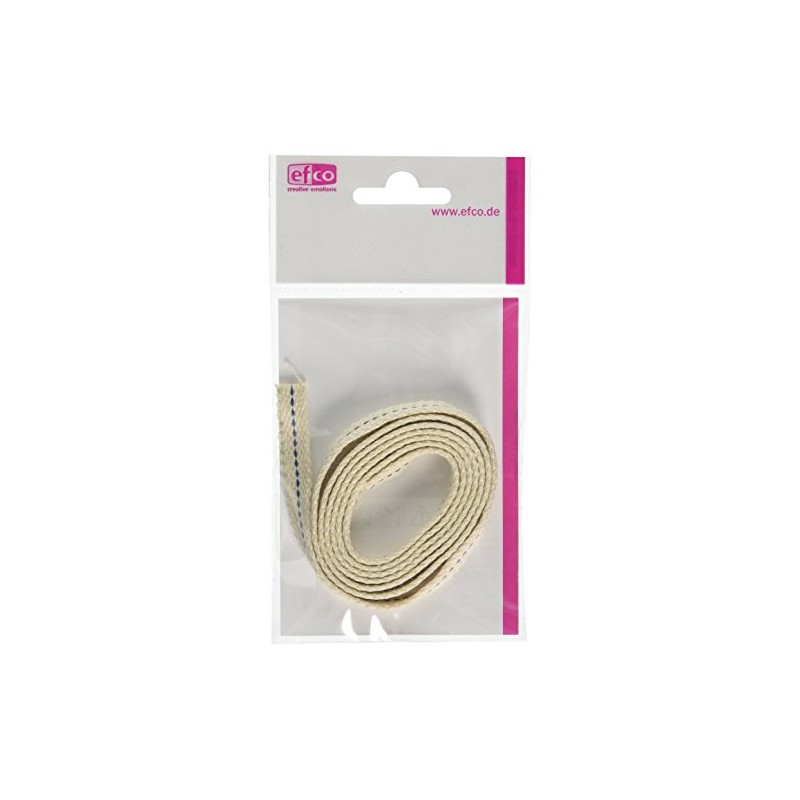 Efco Öllampendocht flach 9mm 1m, Baumwolle, weiß