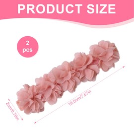 WeddHuis 2 Pieces Baby Headband Chiffon Flower Headband Flower Crown Baby Hair Accessories Newborn Baby Toddler Children Newborn Headband Floral Birthday Hair Band Baby Girl