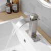 BATHLAVISH Bathroom Sink Faucet Waterfall Brushed Nickel Single Hole Modern