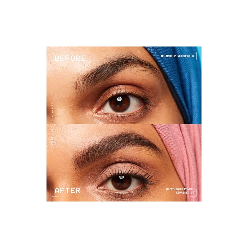 NYX Professional Makeup, Micro Brow Pencil, Lápiz para cejas, Espresso,
