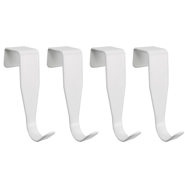 PDETVEO 4PCS Over The Cabinet Door Hooks, White Carbon Steel