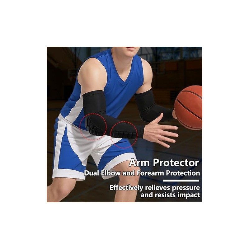 Pack of 2 Elbow Support Forearm Sleeves with Padding Elbow