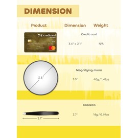 Macaki 20X&30X&40X Magnifying Mirror Suction Cup, 3.5 in Small Magnified Mirror with Tweezers, Black, Set of 3