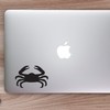 ANGDEST Crab Silhouette (Black) (Set of 2) Premium Waterproof Vinyl