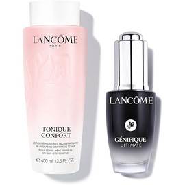Lancôme Ultimate Nightime Prep Skincare Duo - Tonique Confort Hydrating Facial Toner 13.4 Fl Oz & Génifique Ultimate Dual Recovery Face Serum 0.67 Fl Oz