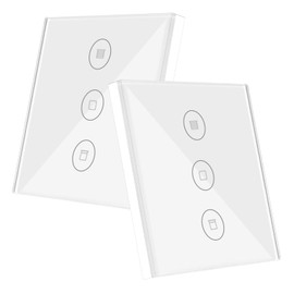 HEUXGIR 80 x 80 mm Interruptor WiFi Persianas, de Persiana Compatible with Alexa y Google Home Interruptor de Temporización, Requiere Cable Neutro (4002)