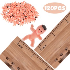 120 PCS Plastic Babies for Games, 1 Inch Bulk Mini Babies Tiny Babies for King Cake Babies Ice Cube Game, Small Plastic Babies for My Water Broke Baby Shower Decorations