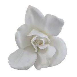 Small White Gardenia Hair Clip and Pin Brooch, 2.5 inch Artificial Flower