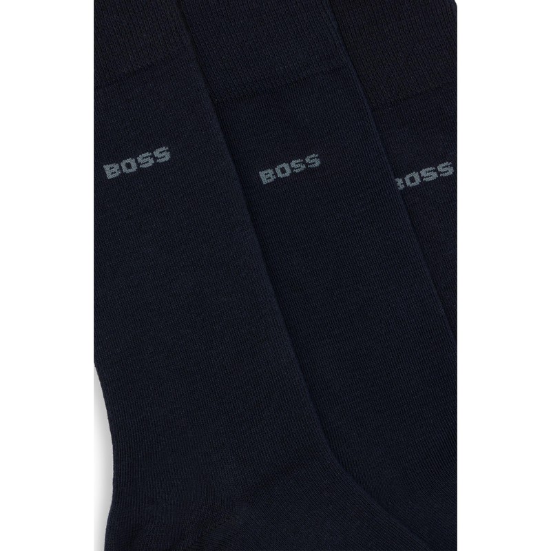BOSS Mens 3P RS Uni CC Three-pack of cotton-blend socks