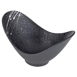 J-kitchens 872586 Serving Plate, Yusai Pot, Black Tataki White Rung, 5.8 inches (14.7 cm), Model Number: 872586, Made in Japan